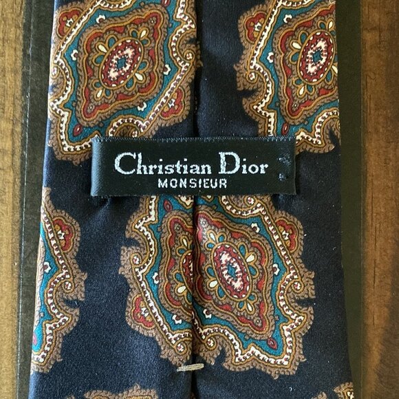 Christian Dior Monsieur 100% Silk Abstract Men's Tie - Picture 5 of 7